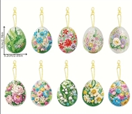 10 nøgleringe med påskeæg med blomster